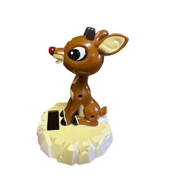 Rudolph Reindeer Nodding Head Solar Activated Figure - Picture 3 of 9